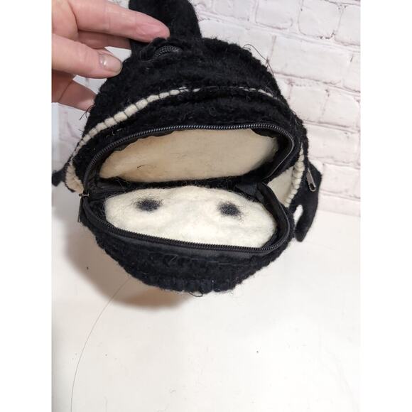 Penguin Children's Felt Wool Bag, Made in Nepal, Backpack Lined Felted Handmade - Picture 6 of 11